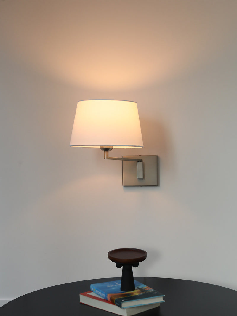 Rotatable Stainless Steel Wall Lamp with Fabric Shade