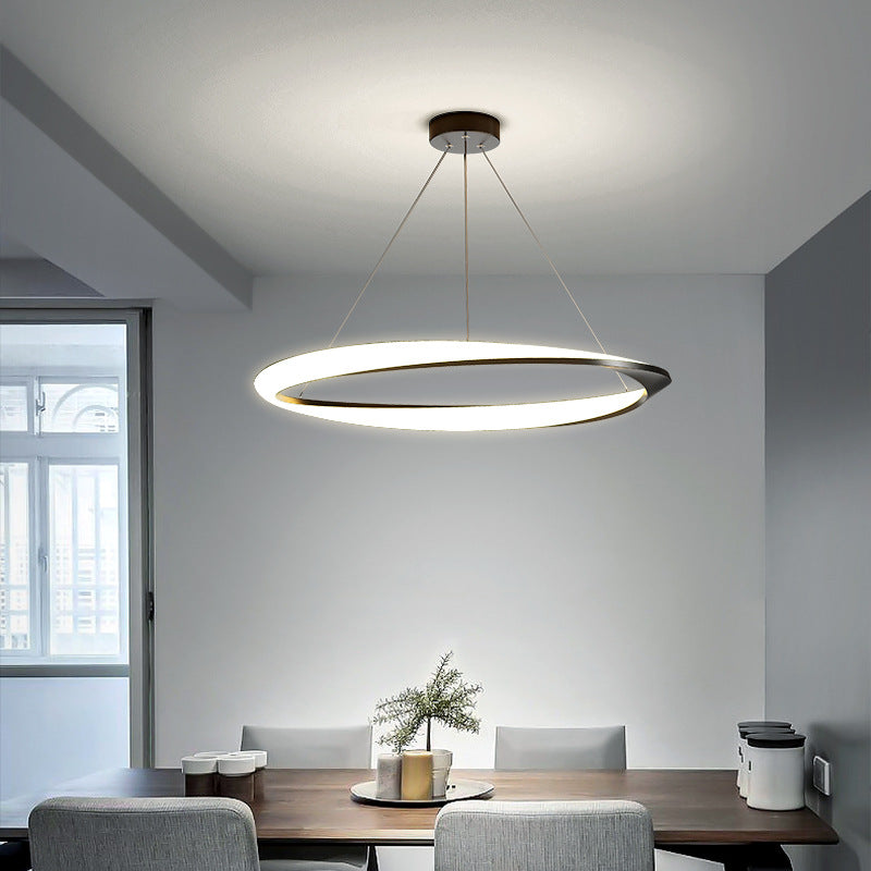 Modern Circular LED Chandelier with Geometric Design