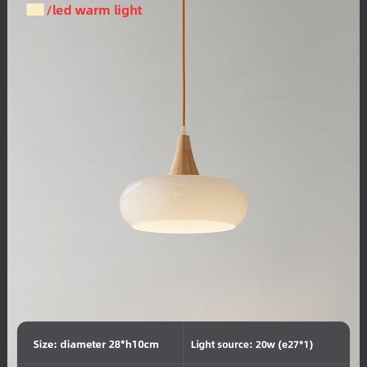 Scandinavian Wood Pendant Ceiling Light | Nordic Hanging Lamp | Dining Room Kitchen