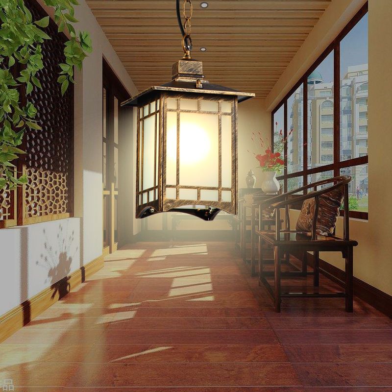 Chinese Lantern Outdoor Pendant Light | Decorative Garden Hanging Lamp | Patio Courtyard