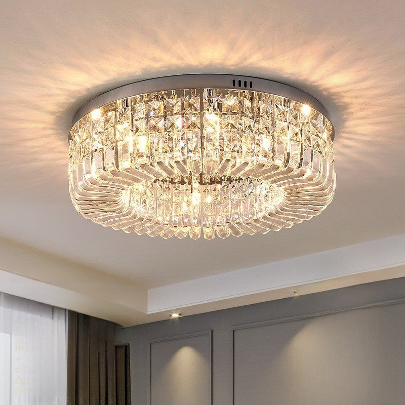 Italian Crystal Ceiling Light | Modern Flush Mount Chandelier | Living Room Bedroom