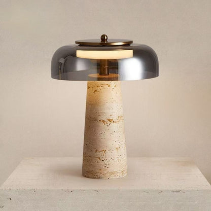 Travertine Stone Table Lamp | Nordic Minimalist Adjustable Lighting | Bedroom