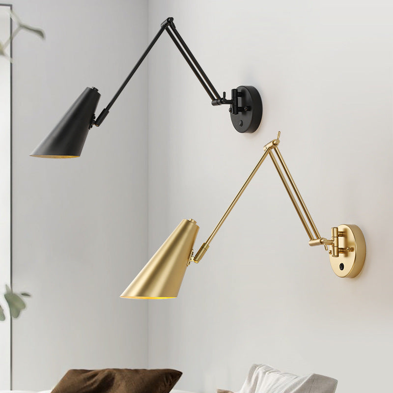 Foldable Retro Long Boom Floor Lamp | 360° Adjustable Arm | Telescopic Reading & Desk Lamp