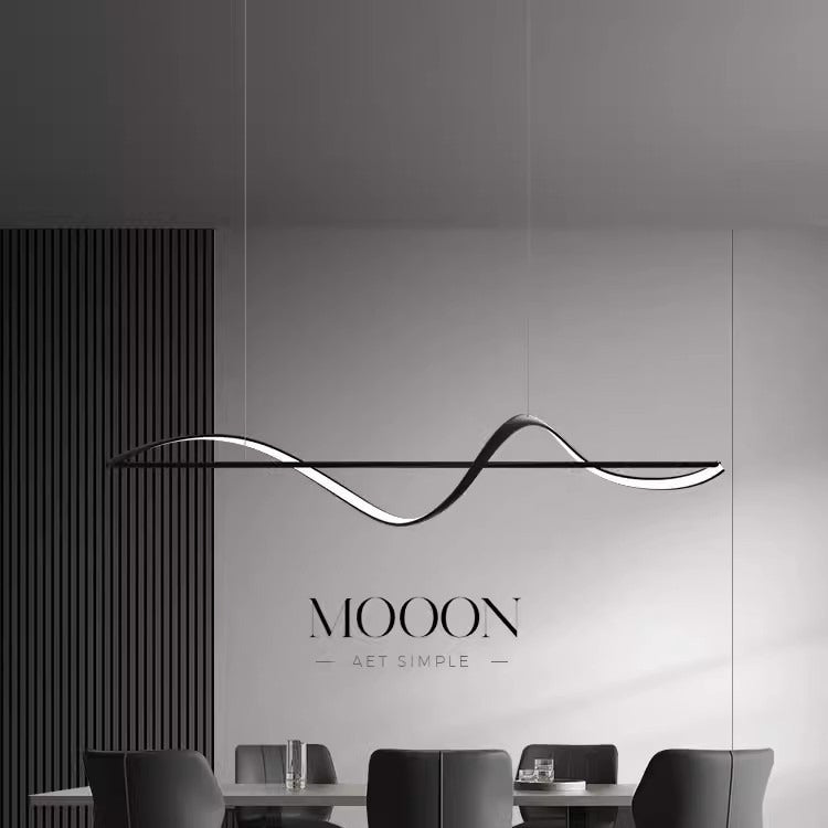 Adjustable Height Modern LED Chandelier | Dining Room Pendant Fixture | Multiple Heads