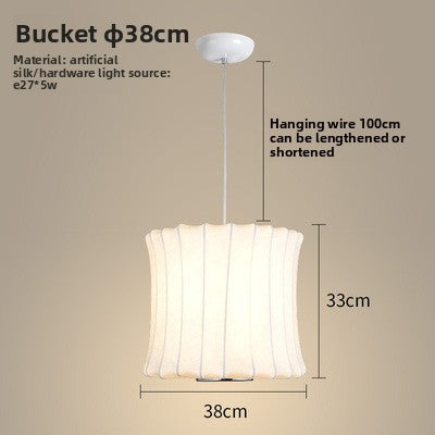 Fabric Pendant Chandelier | Soft Textile Shade Ceiling Light | Dining Room Bedroom