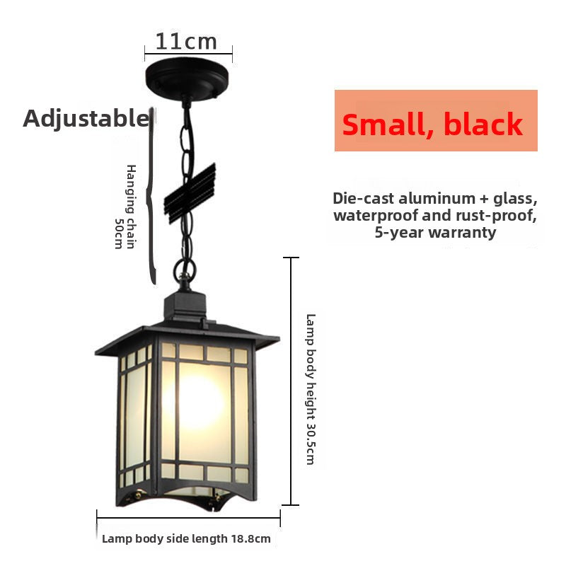 Chinese Lantern Outdoor Pendant Light | Decorative Garden Hanging Lamp | Patio Courtyard