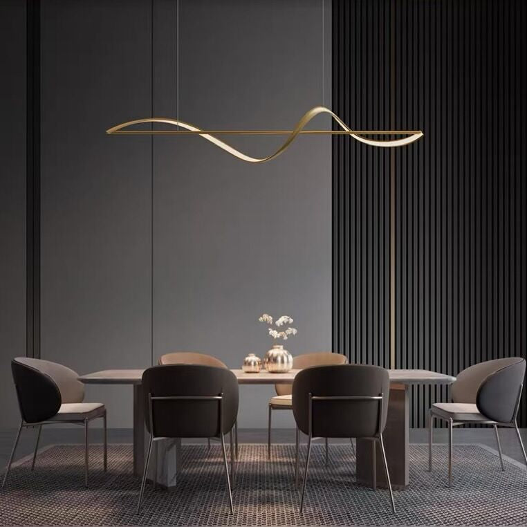 Adjustable Height Modern LED Chandelier | Dining Room Pendant Fixture | Multiple Heads