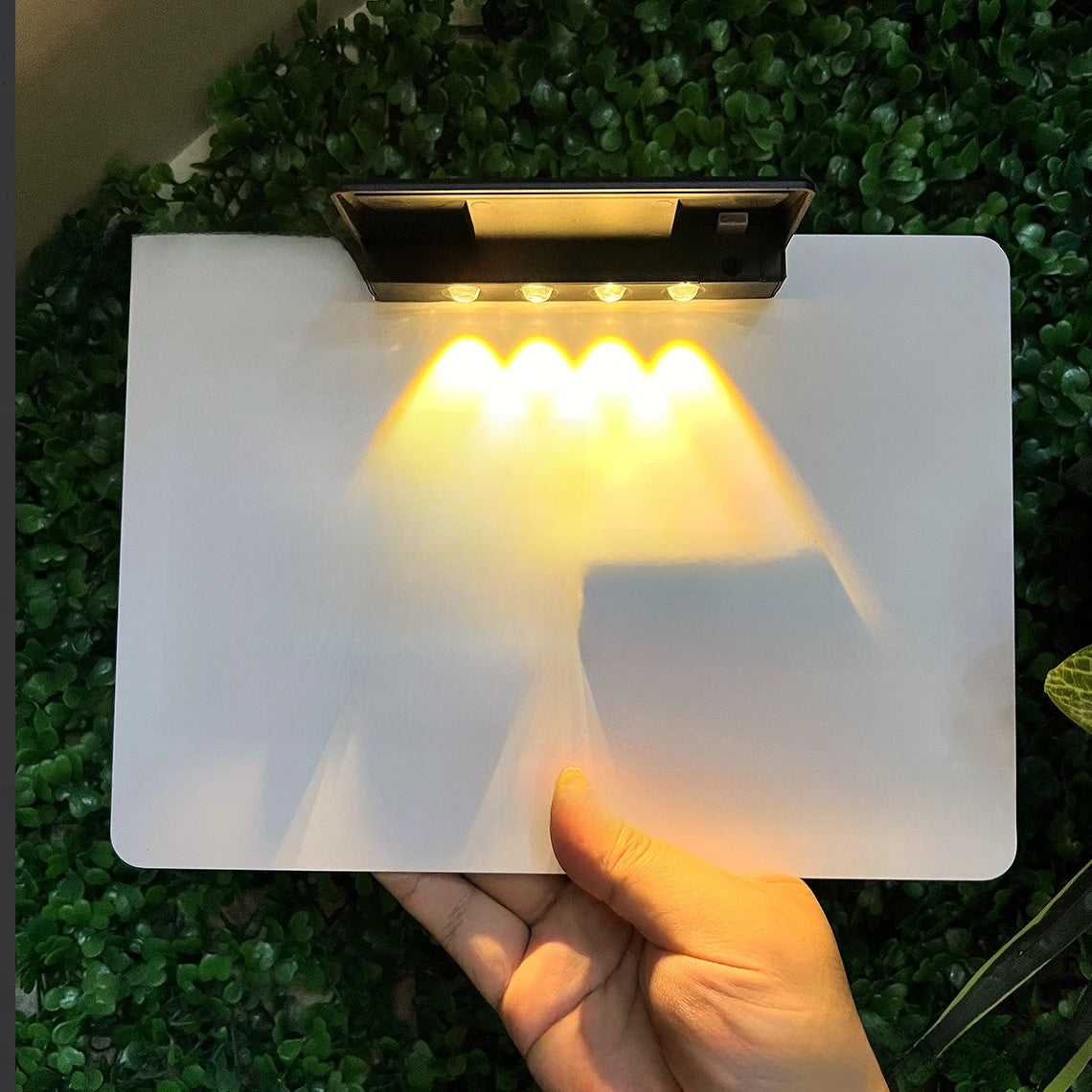 Acrylic printed doorplate with light fixture