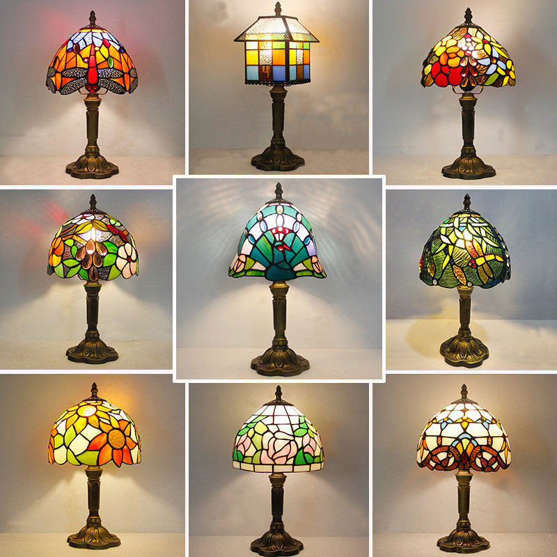 Tiffany Style Colored Glass Table Lamp