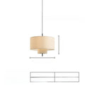 French Antique Chandelier with Fabric Lampshades | Vintage Japanese Cream Style Pendant Light