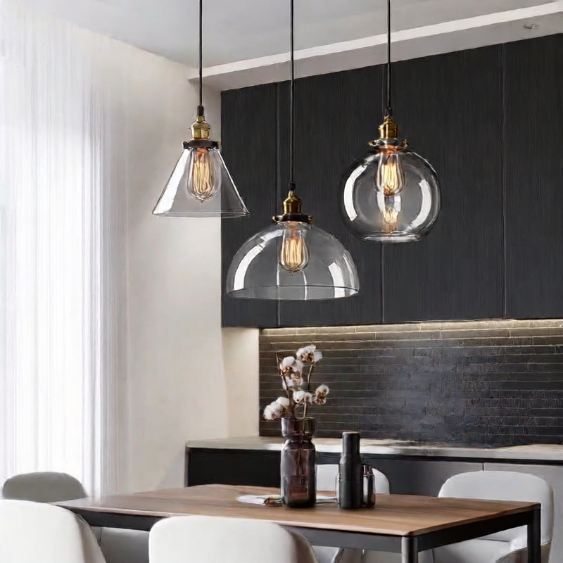 Retro Glass Globe Chandelier | Creative Hanging Pendant Light | Dining Room Cafe Bar
