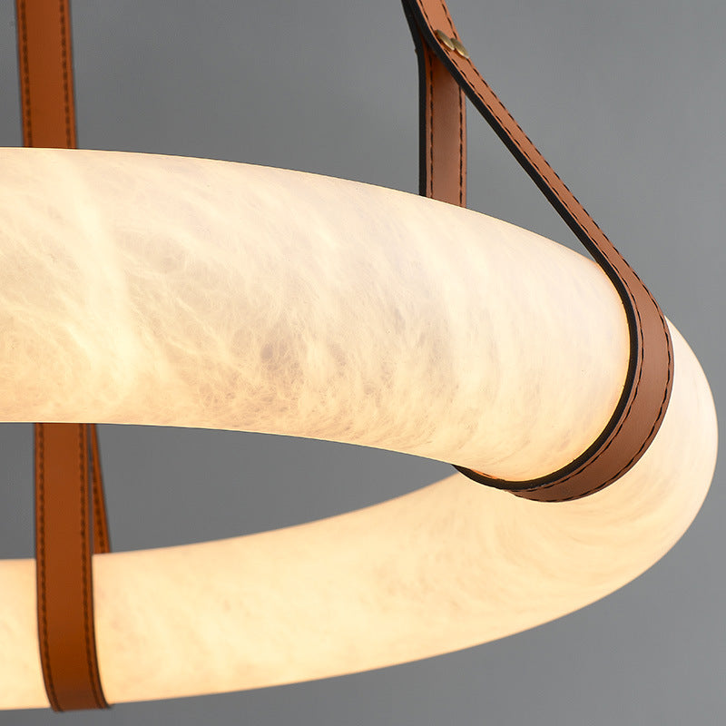 Modern Marble Effect LED Chandelier with Remote Control