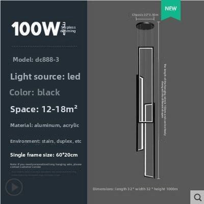 Modern Rectangular LED Chandelier | Dual-Purpose Pendant & Ceiling Flush Mount | Dining Room