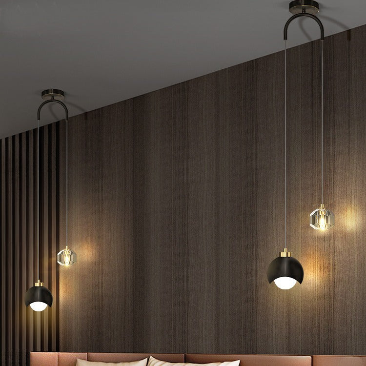 Modern Crystal Bedroom Chandelier | Light Luxury LED Ceiling Pendant | Living Room Statement Light