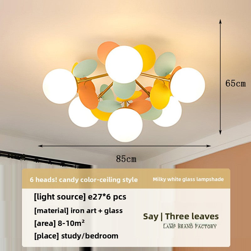 Modern Flower Branch Chandelier | Cream & Matcha Green Pendant Light | Living Room Dining Room