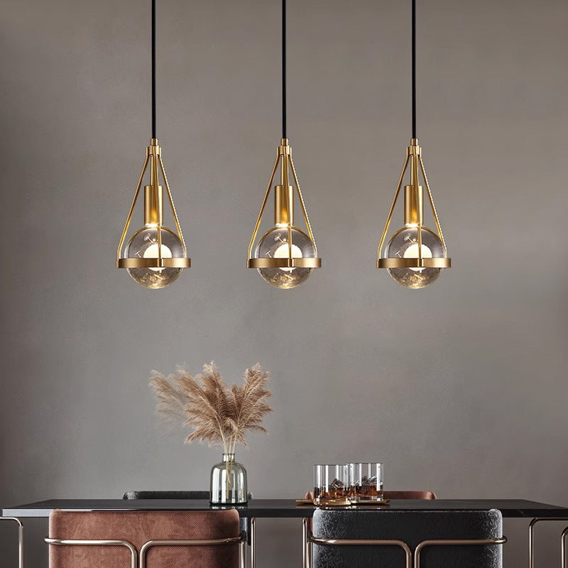 Modern Copper Crystal Dandelion LED Chandelier | Luxury Living Room Pendant | Statement Ceiling Light