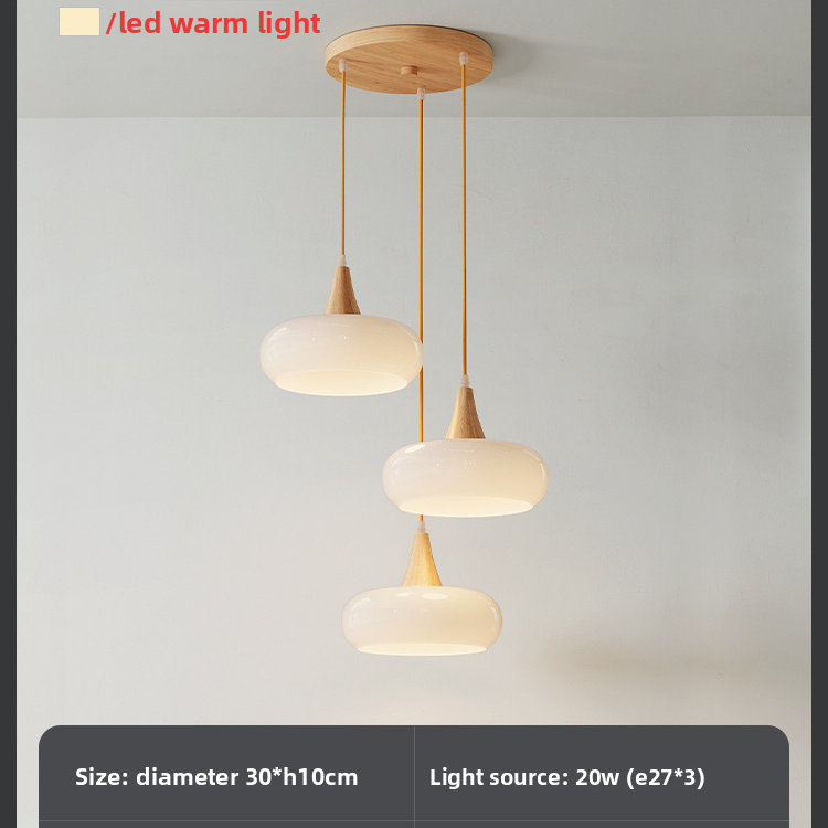 Scandinavian Wood Pendant Ceiling Light | Nordic Hanging Lamp | Dining Room Kitchen