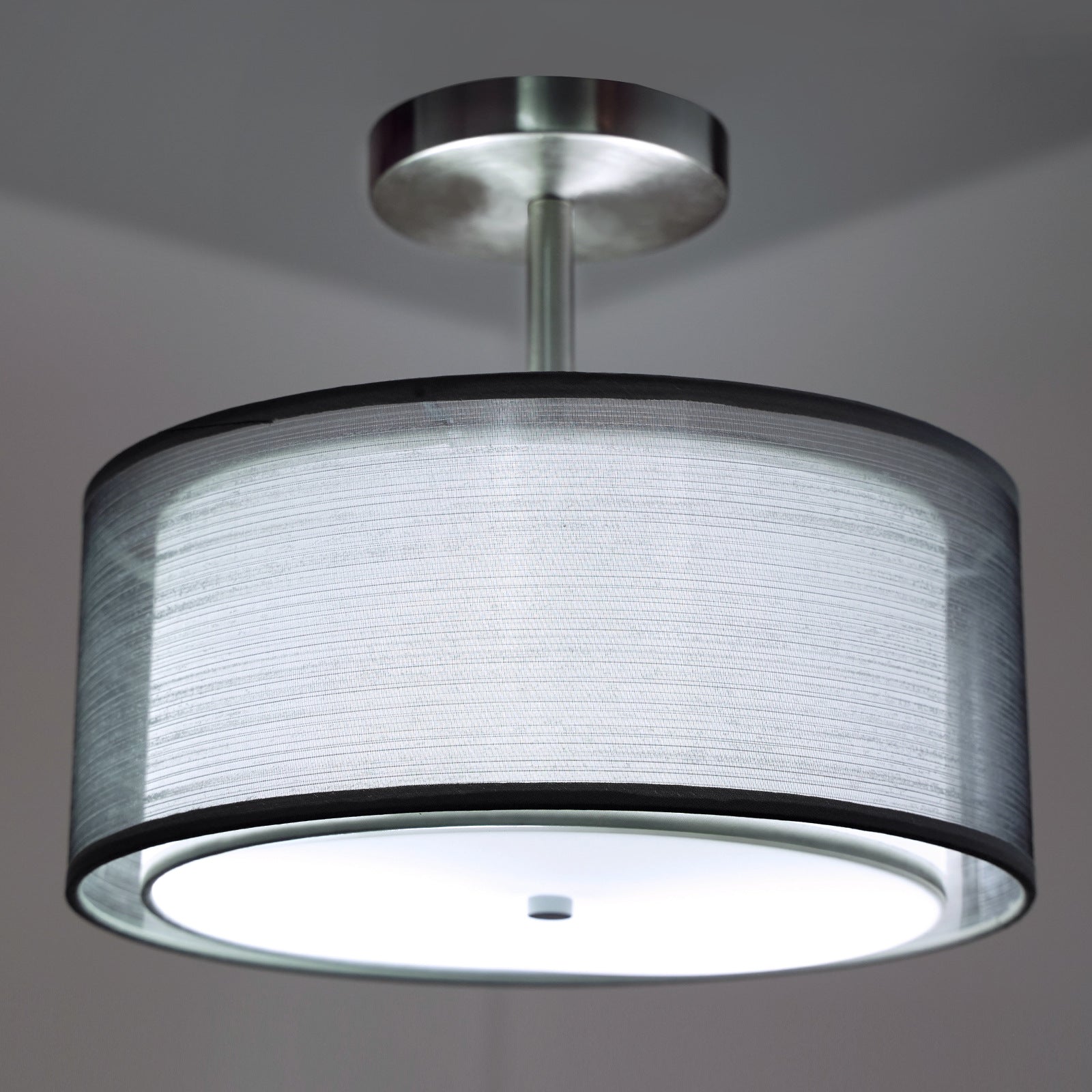 Modern Full Spectrum LED Ceiling Lamp | Double Yarn Cloth Shade | Eye-Care Bedroom Living Room