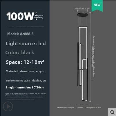 Modern Rectangular LED Chandelier | Dual-Purpose Pendant & Ceiling Flush Mount | Dining Room