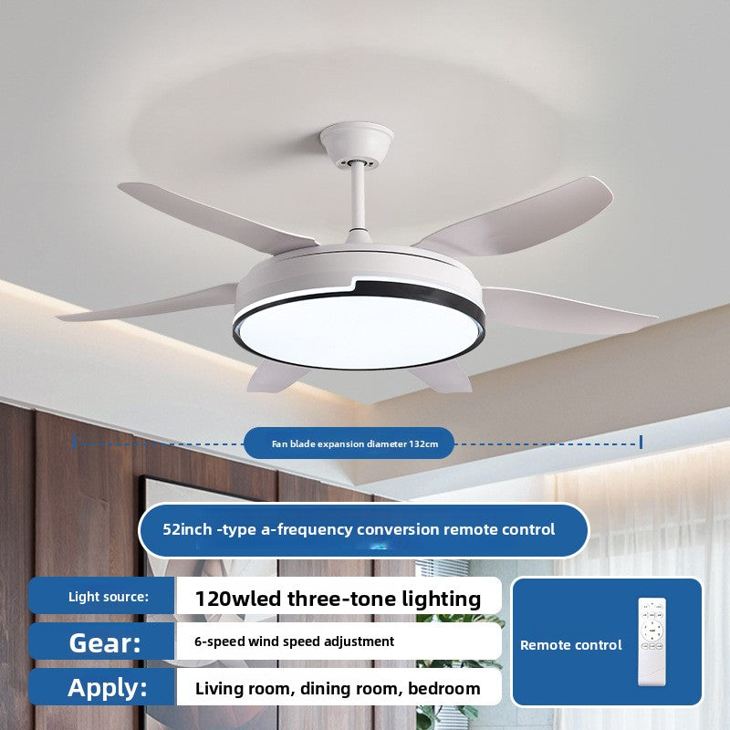 Smart Ceiling Fan Light with Voice & Remote Control | Integrated LED | Modern Living Room Bedroom