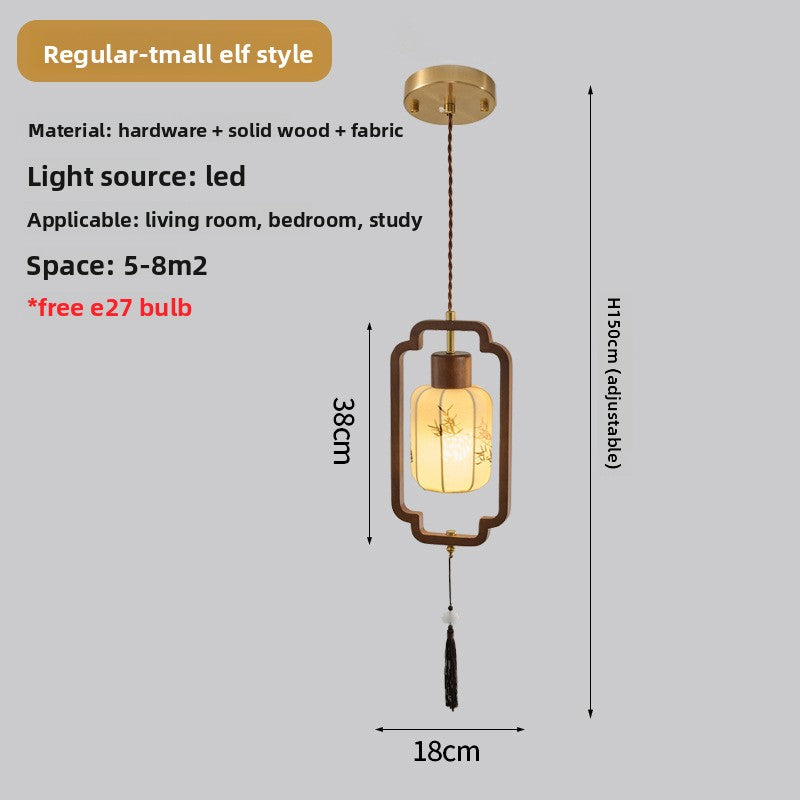New Chinese Style Wood Pendant Light | Mid-Century Ceiling Fixture | Zen Dining Room Bedroom