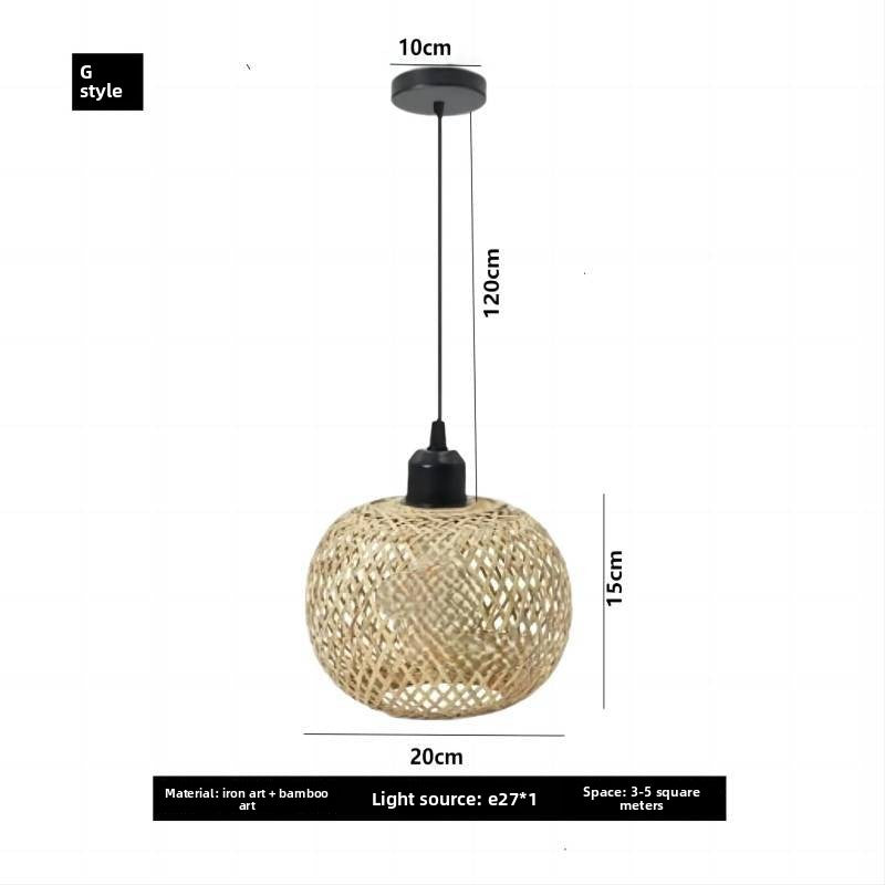 Bamboo Woven Wall Lamp Plug-In | Japanese Retro Sconce for Bedroom & Teahouse | Natural Wood