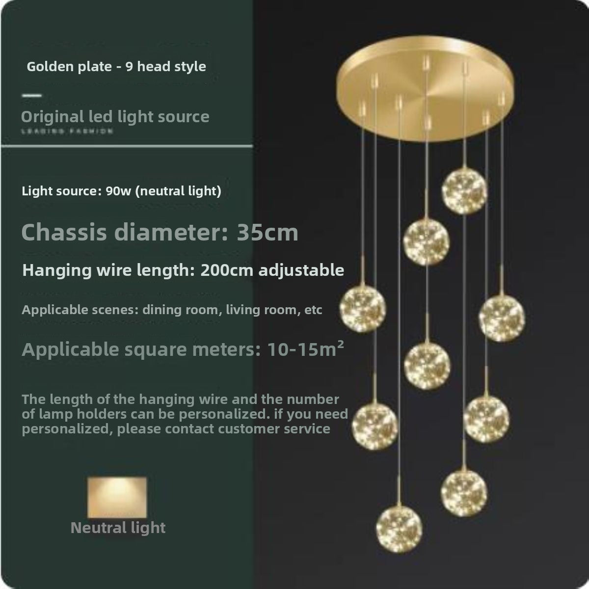 Modern LED Gypsophila Staircase Chandelier