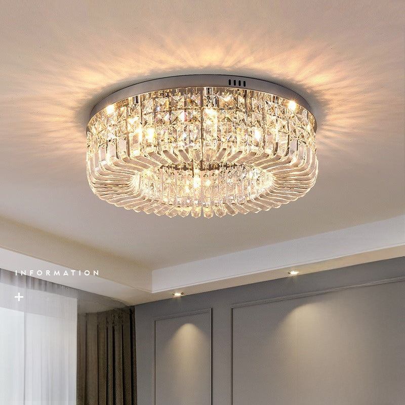 Crystal LED Ceiling Light | Luxury Dimmable Chandelier | Living Room Bedroom Dining