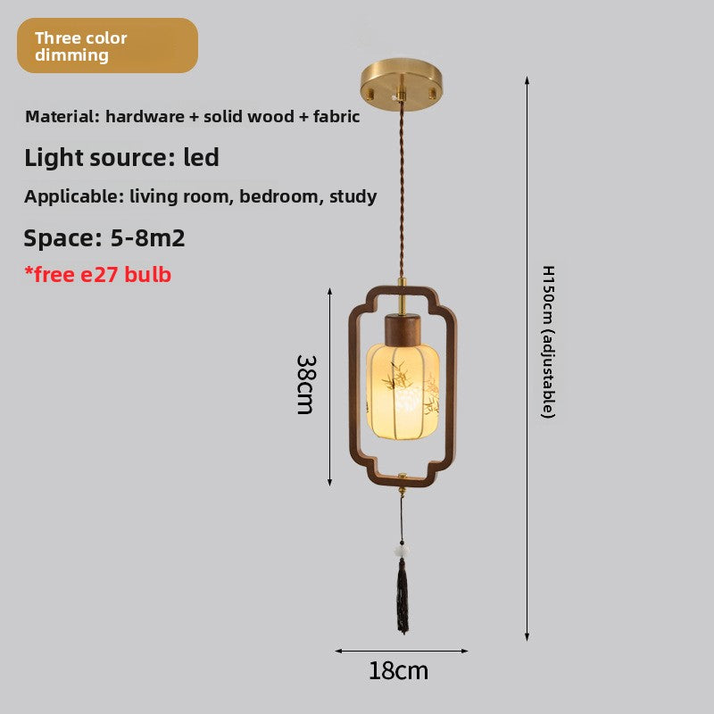 New Chinese Style Wood Pendant Light | Mid-Century Ceiling Fixture | Zen Dining Room Bedroom