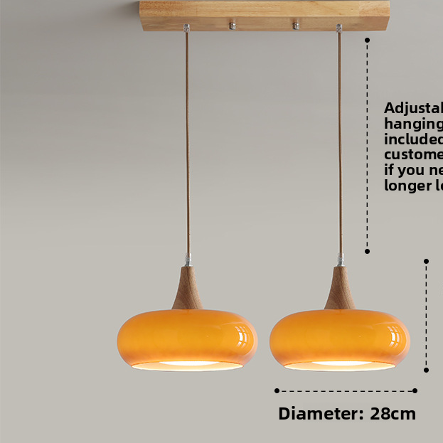 Scandinavian Wood Pendant Ceiling Light | Nordic Hanging Lamp | Dining Room Kitchen