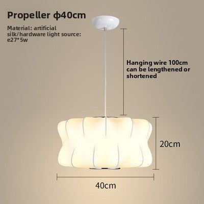 Fabric Pendant Chandelier | Soft Textile Shade Ceiling Light | Dining Room Bedroom