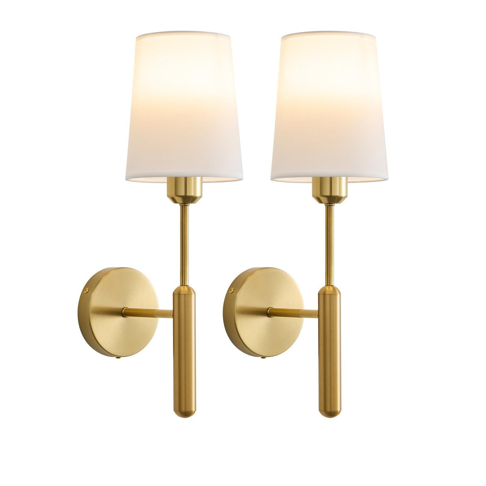 Wireless Battery-Powered Wall Lamp | Fabric Shade Cordless Sconce | Bedroom Hallway Night Light