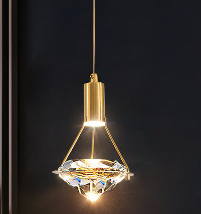 Diamond Crystal LED Chandelier | Modern Minimalist Luxury Ceiling Light | Living Room Bedroom