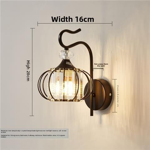 Bedroom bedside lamp eye-care crystal wall light