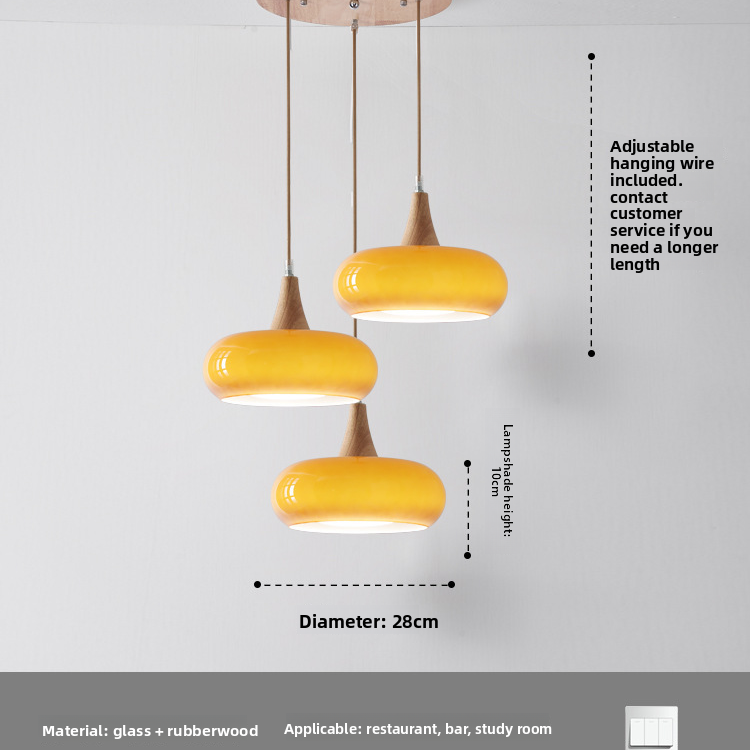 Scandinavian Wood Pendant Ceiling Light | Nordic Hanging Lamp | Dining Room Kitchen
