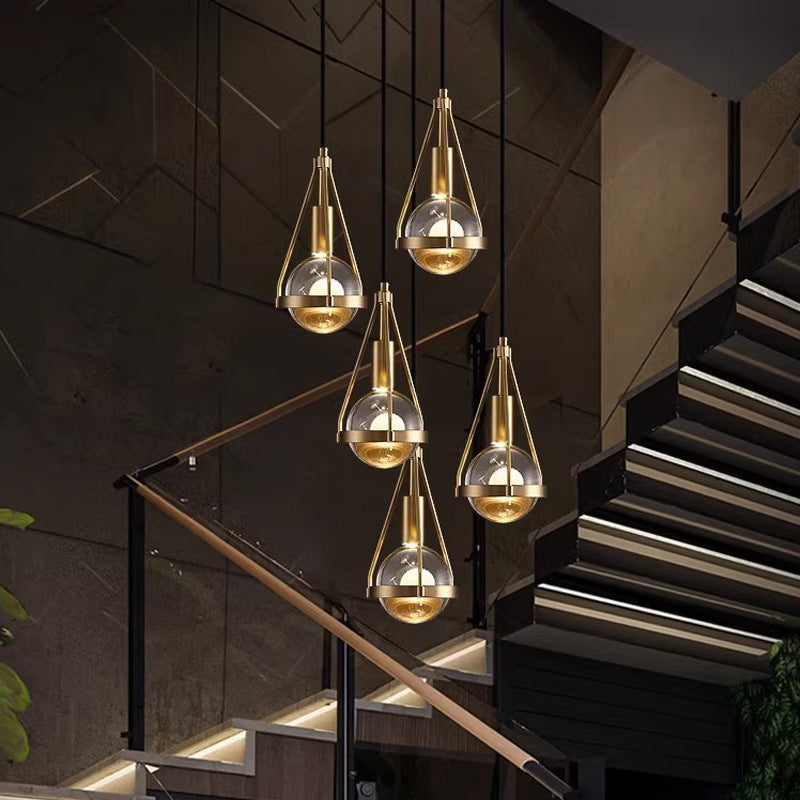 Modern Copper Crystal Dandelion LED Chandelier | Luxury Living Room Pendant | Statement Ceiling Light