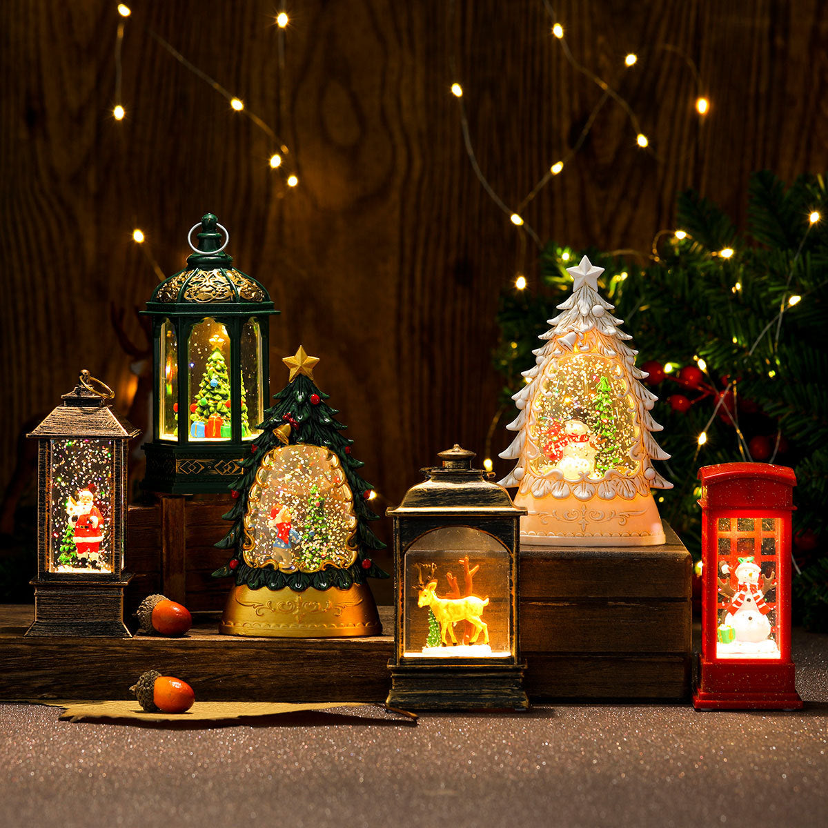 Christmas Glowing Candle Lamp Desktop Decoration