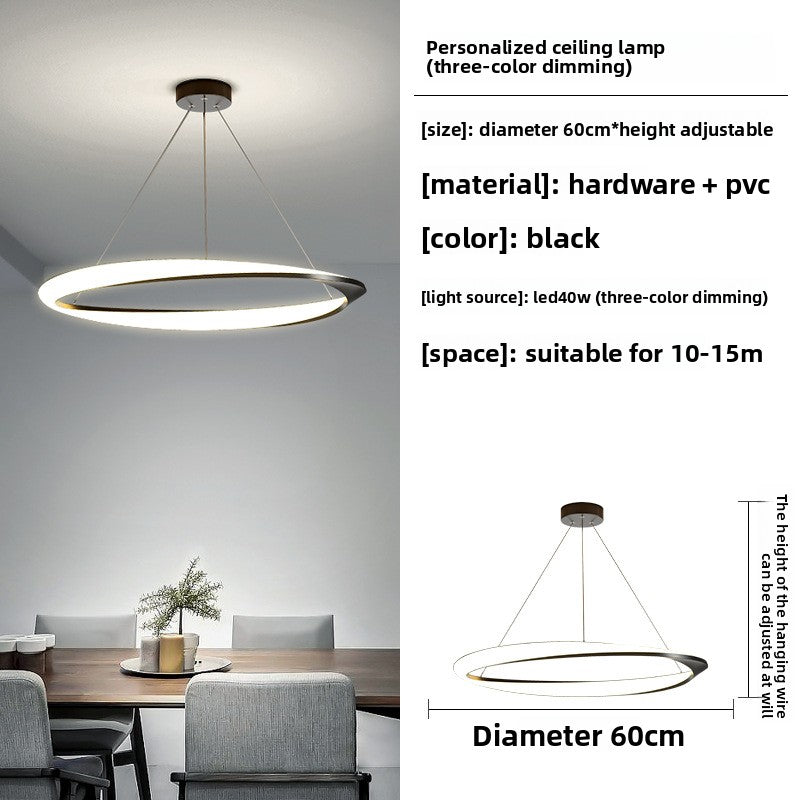 Geometric Circular LED Chandelier | Modern Ring Pendant Light | Living Room Dining Room