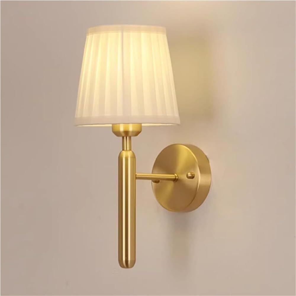 Wireless Battery-Powered Wall Lamp | Fabric Shade Cordless Sconce | Bedroom Hallway Night Light