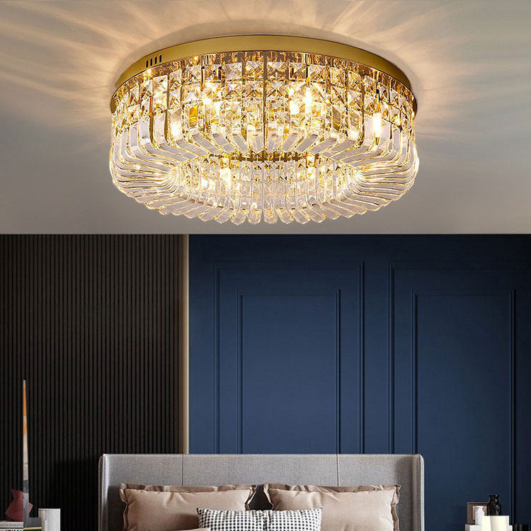 Italian Crystal Ceiling Light | Modern Flush Mount Chandelier | Living Room Bedroom