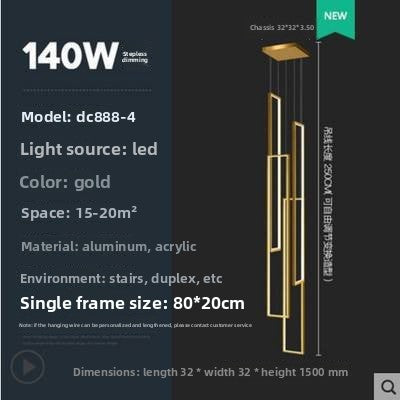 Modern Rectangular LED Chandelier | Dual-Purpose Pendant & Ceiling Flush Mount | Dining Room