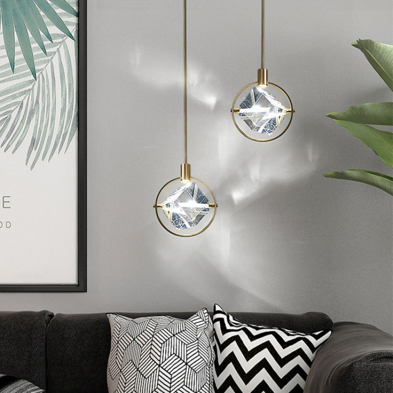 Modern Nordic Crystal LED Chandelier | Minimalist Pendant Light | Dining Room Living Room