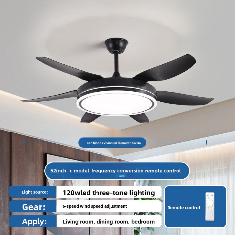Smart Ceiling Fan Light with Voice & Remote Control | Integrated LED | Modern Living Room Bedroom
