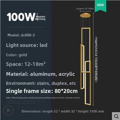 Modern Rectangular LED Chandelier | Dual-Purpose Pendant & Ceiling Flush Mount | Dining Room