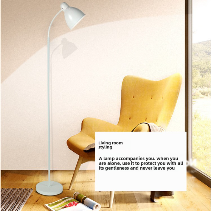 Scandinavian LED Floor Lamp | Eye-Care Standing Light | Minimalist Reading Lamp for Living Room