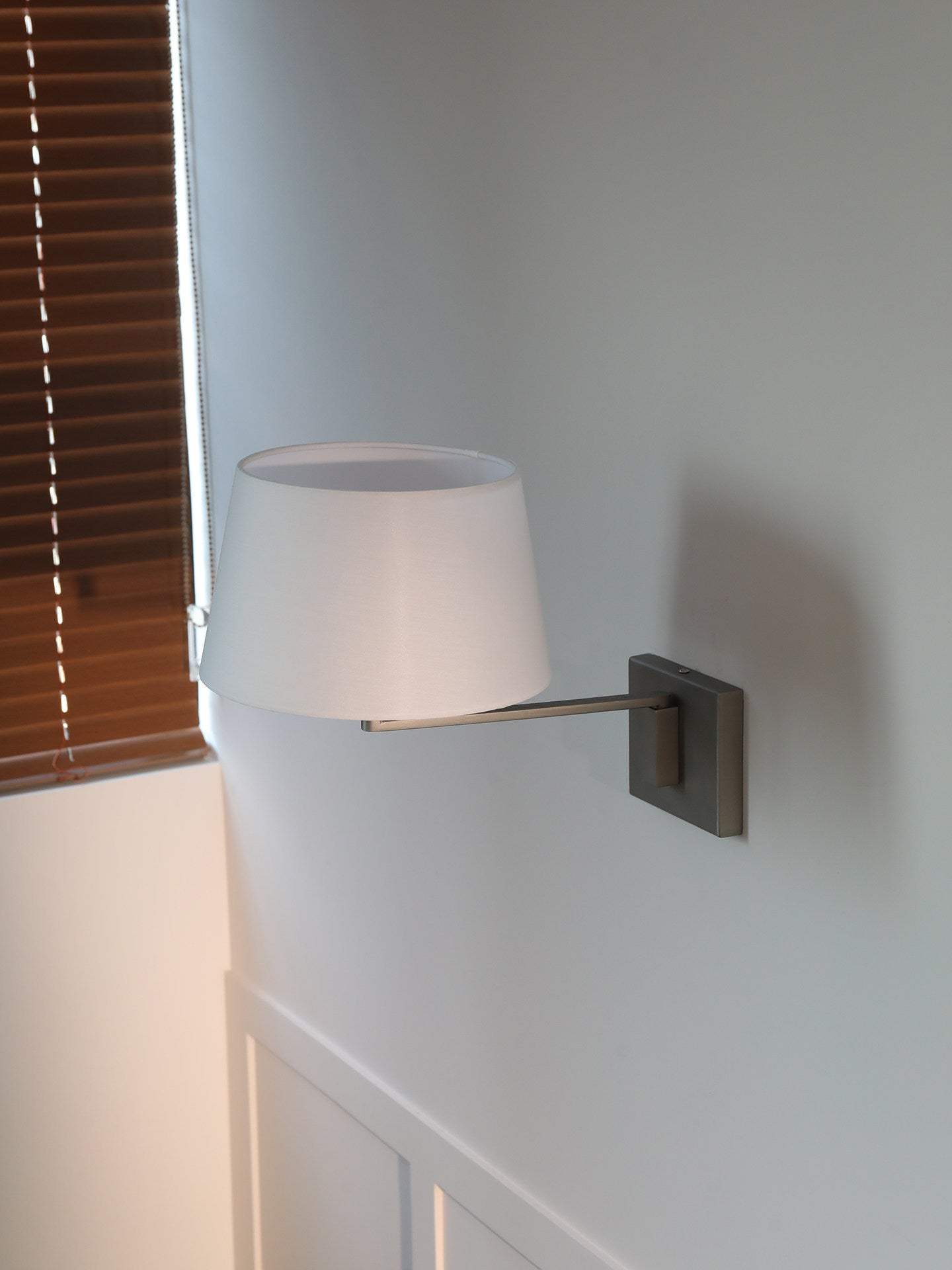 Rotatable Stainless Steel Wall Lamp with Fabric Shade