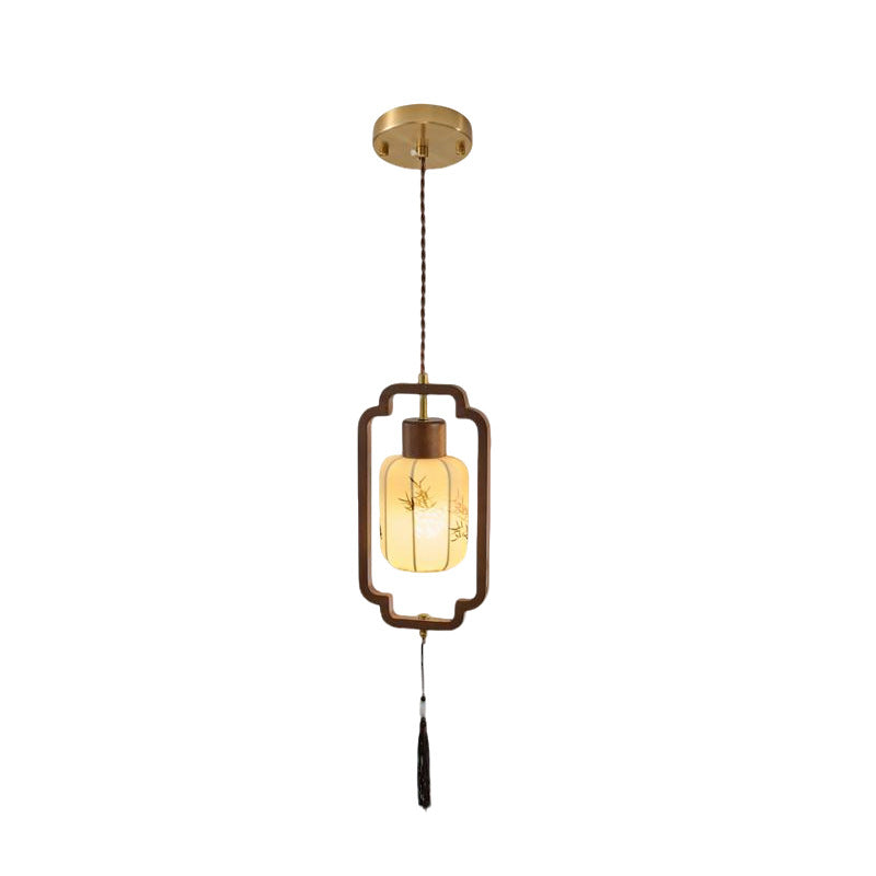 New Chinese Style Wood Pendant Light | Mid-Century Ceiling Fixture | Zen Dining Room Bedroom