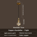 Modern Copper Crystal Dandelion LED Chandelier | Luxury Living Room Pendant | Statement Ceiling Light