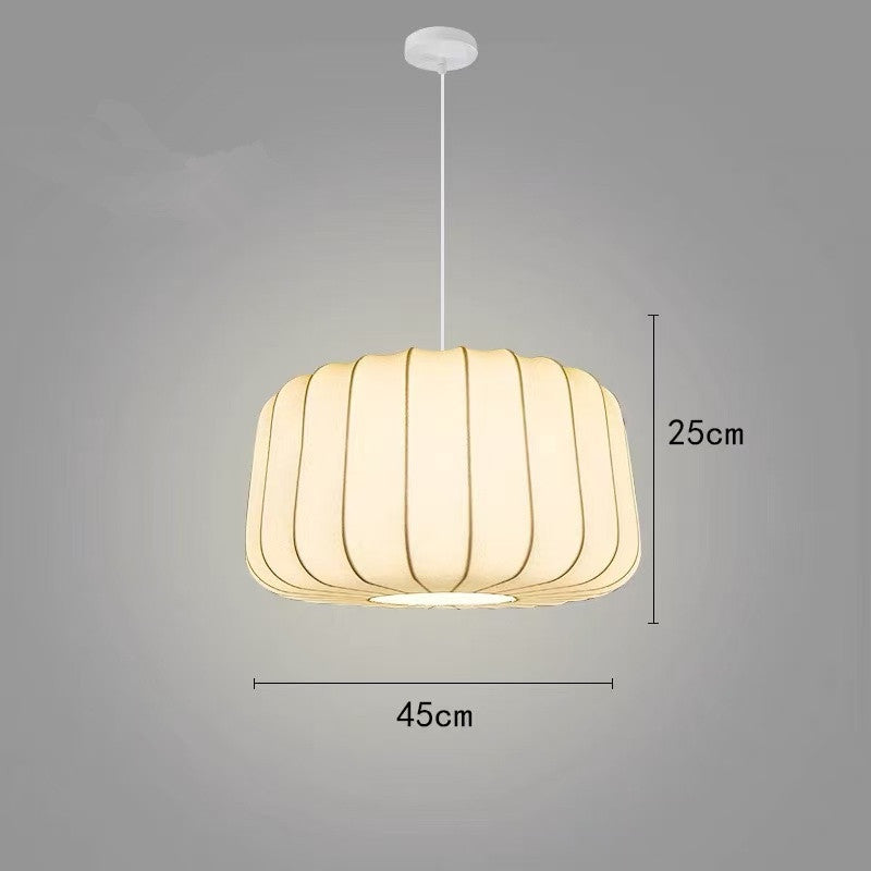 Fabric Pendant Chandelier | Soft Textile Shade Ceiling Light | Dining Room Bedroom