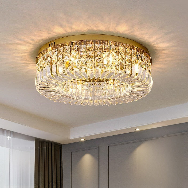 Italian Crystal Ceiling Light | Modern Flush Mount Chandelier | Living Room Bedroom